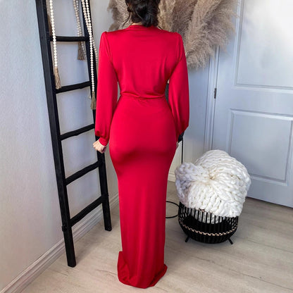 Damen Abendkleid Elegantes V-Ausschnitt Figurbetont Eveloria