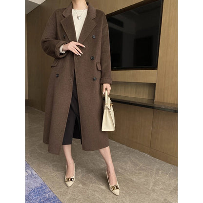 Damen Wollmantel Doppelreihig Oversized Eveloria
