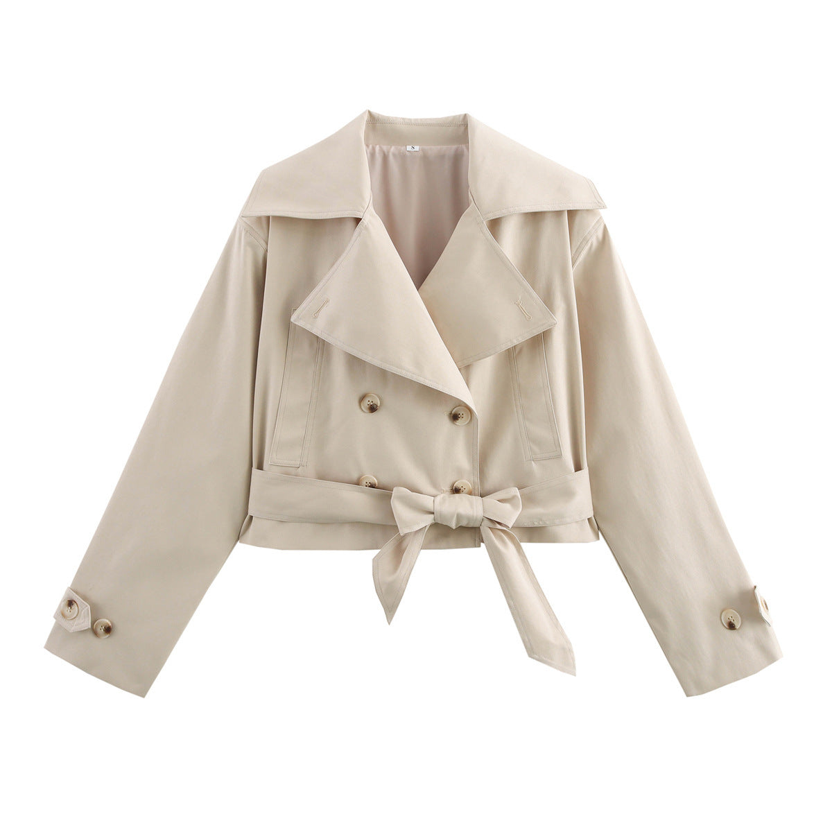 Damen Kurzjacke mit Kragen und Gürtel Eveloria