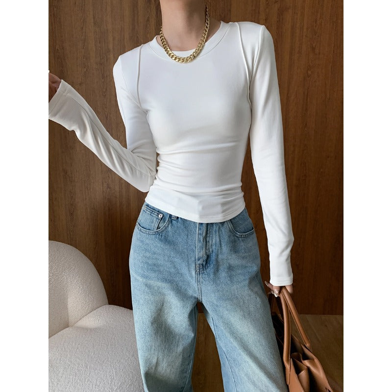 Damen Langarmshirt Figurbetont Weich Grün Eveloria - Eveloria