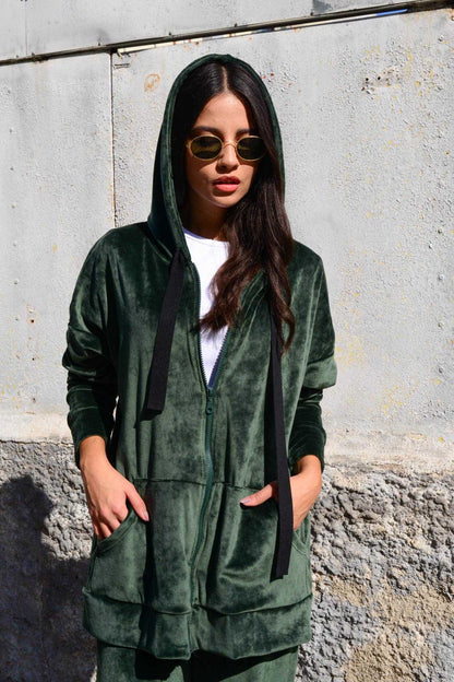 Damen Kapuzenpullover Weich Softgrau