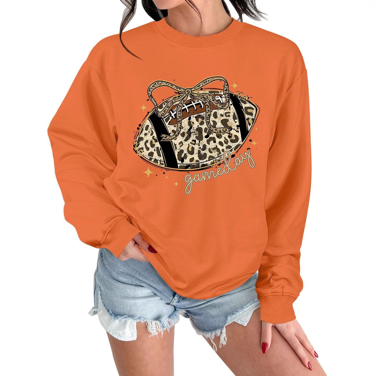 Damen Sweatshirt Sportmotiv Lässig Grau Eveloria