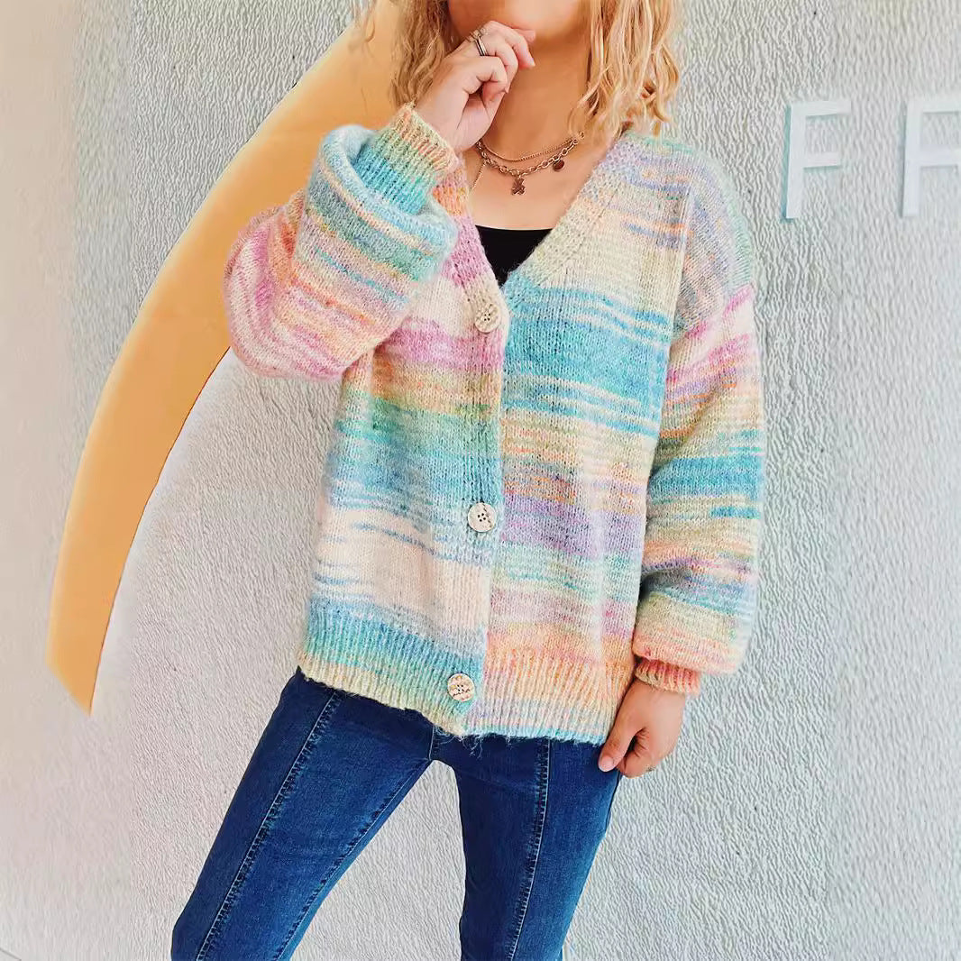 Damen Strickcardigan Weiches Material Beige
