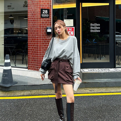 Damen Oversized Pullover Voluminöse Ärmel Eveloria