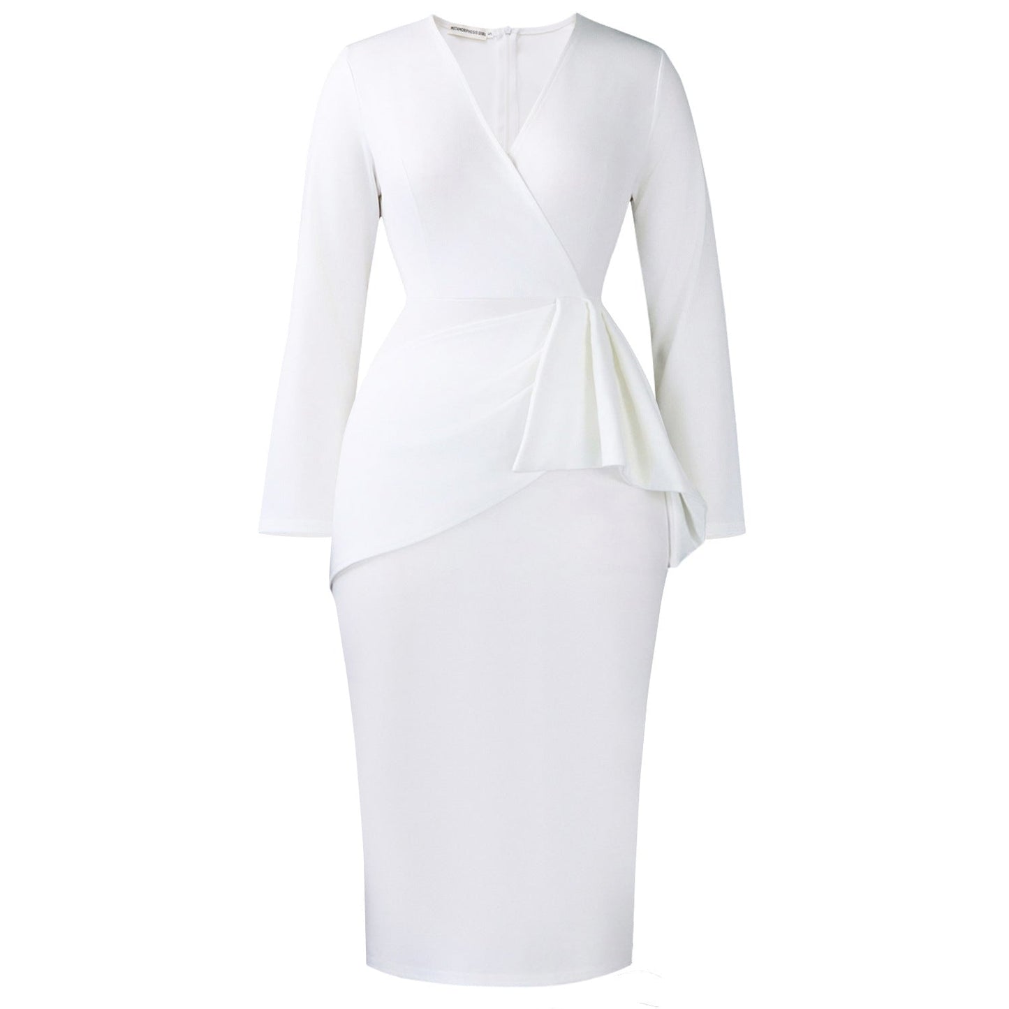 Damen Wickelkleid Asymmetrische Rüschen Elegantes Design Eveloria