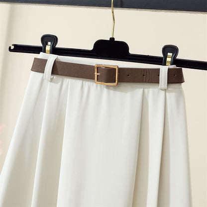 Damen Maxirock Elegante Taillenschnalle Eveloria
