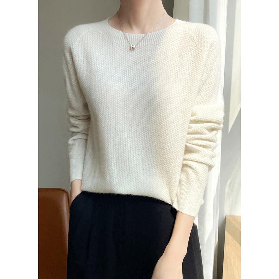 Damen Feinstrickpullover Rundhals Elegant Locker