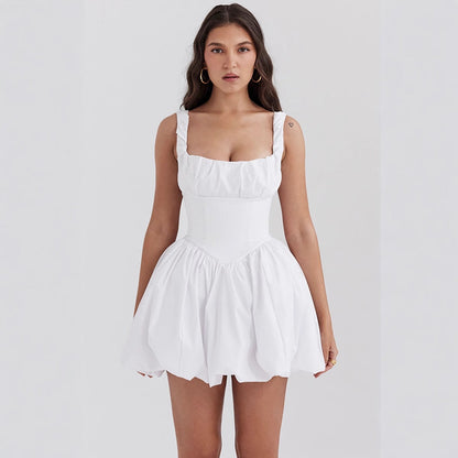 Damen Minikleid Rüschendetails Figurbetont Eveloria