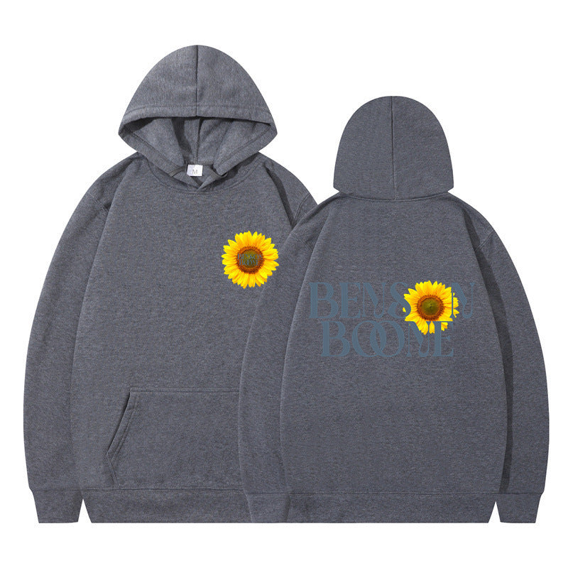 Damen Kapuzenpullover Sonnenblumenmotiv Bequem Eveloria
