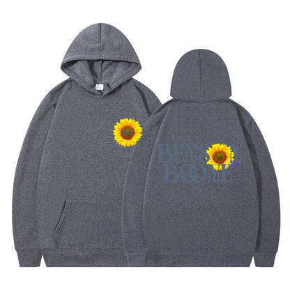 Damen Kapuzenpullover Sonnenblumenmotiv Bequem Eveloria