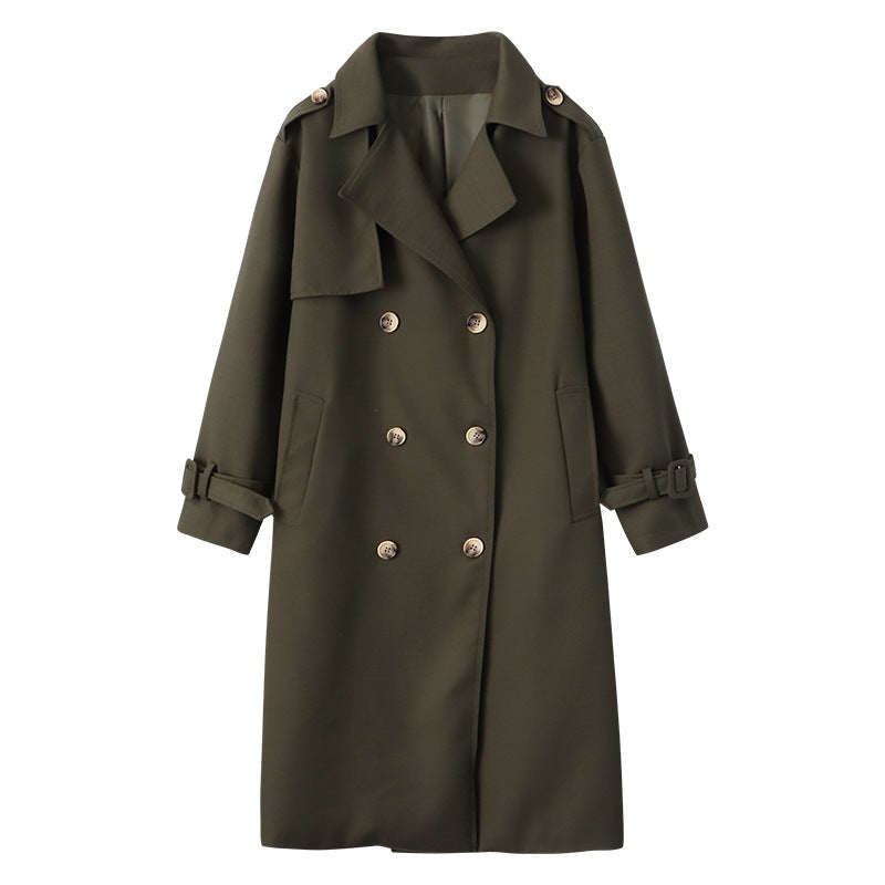 Damen Trenchcoat Elegantes Design Doppelter Knopf