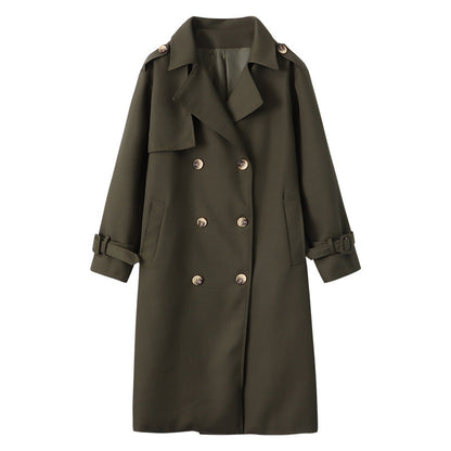 Damen Trenchcoat Elegantes Design Doppelter Knopf
