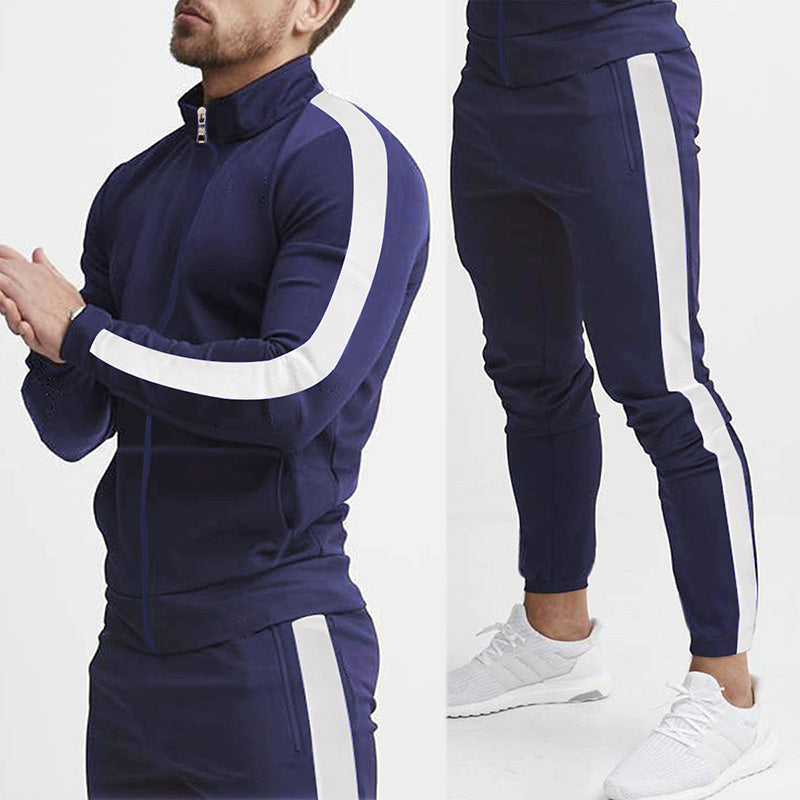 Herren Sportanzug-Set mit Reißverschluss und Streifen Eveloria