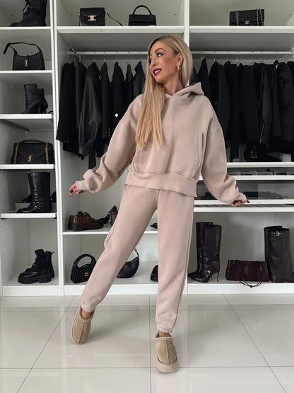 Damen Hoodie Jogginghosen Set Eveloria Weich