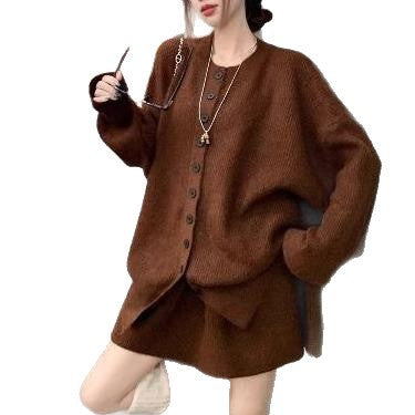 Damen Oversized Strickjacke Kuschelig Grau Eveloria