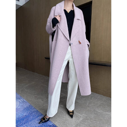 Damen Oversized-Mantel Fransen Tiefkragen Eveloria