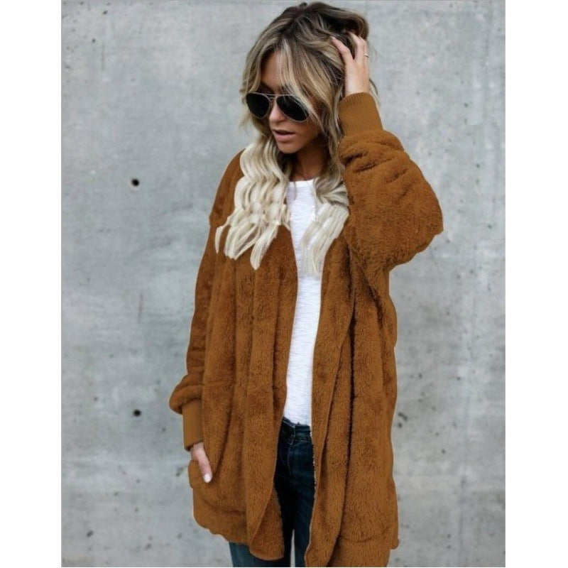 Damen Fleecejacke Weich Innenfutter Taschen Eveloria