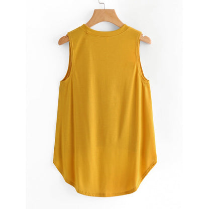 Damen Sporttop Ärmellos Dekorativer Cut-Out Asymmetrisch