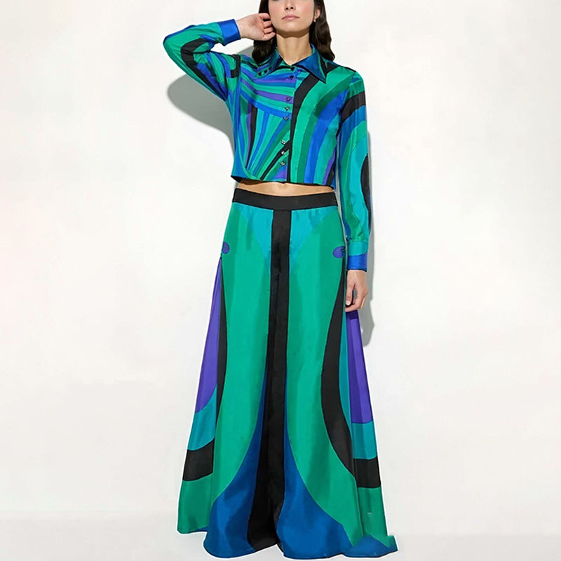 Damen Zweiteiliges Set Crop- und Maxirock Eveloria