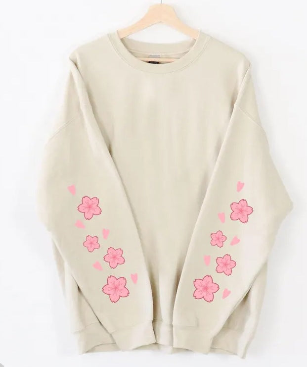 Damen Sweatshirt Florales Design Großzügige Ärmel Eveloria