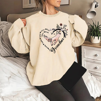 Damen Pullover Blumenmuster Baumwolle Entspannt Eveloria