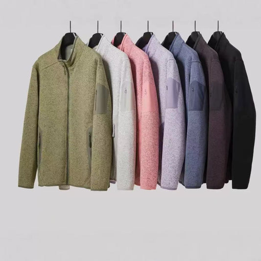 Eveloria Damen Fleecejacke Reißverschlusstaschen Hochkragen - Eveloria