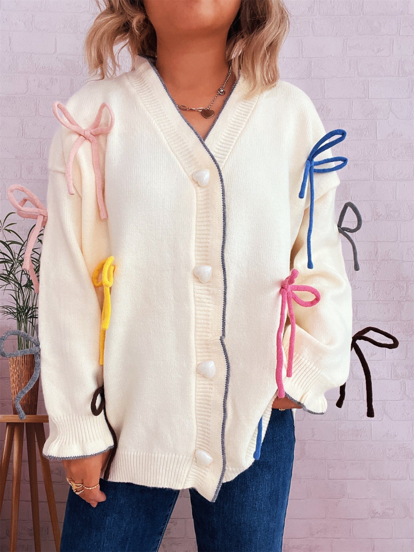 Damen Strickjacke Oversized Bunt Eveloria