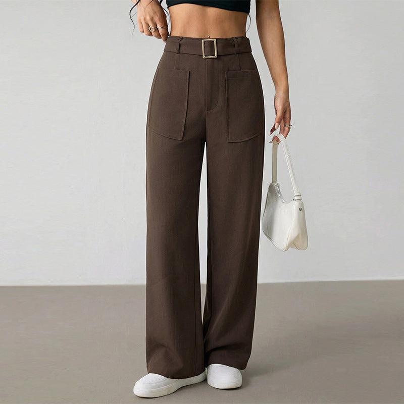 Damen Culotte Weit mit Gürtel und Taschen