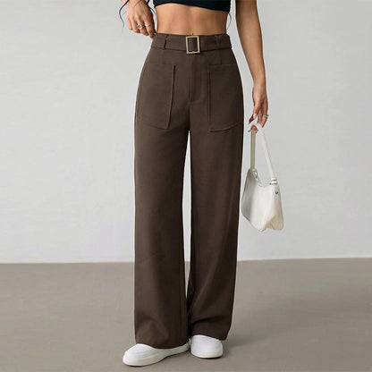 Damen Culotte Weit mit Gürtel und Taschen
