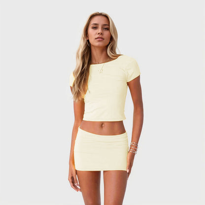 Damen Crop- Minirock-Set Eveloria