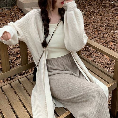 Damen Strickjacke Weit Großes Revers Eveloria