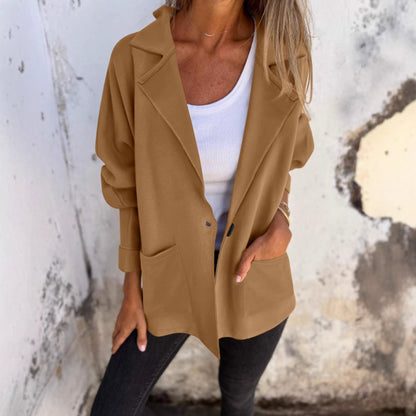 Damen Oversized Blazerjacke mit Taschen