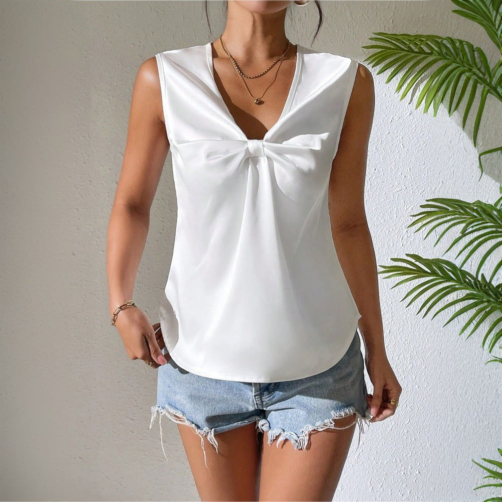 Damen Bluse Schleifen Detail Eveloria - Eveloria
