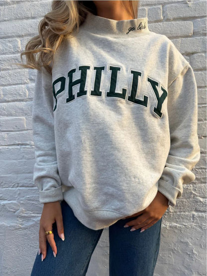 Damen Oversized Sweatshirt mit Schriftzug