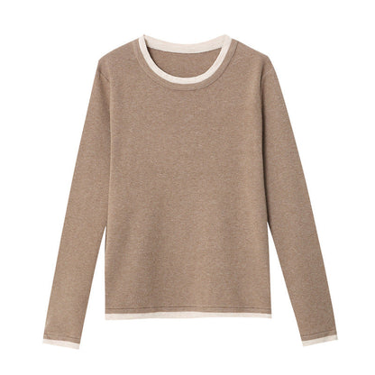 Damen Pullover mit Kontrastdetails Feinripp