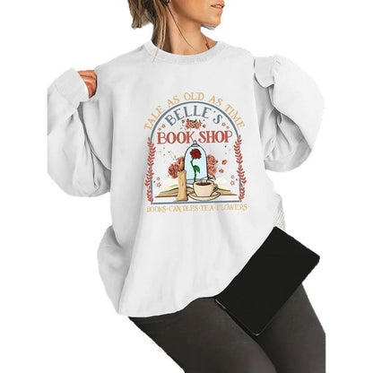 Damen Sweatshirt Buchladen-Motiv Eveloria