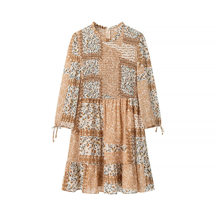 Damen Patchwork-Kleid Voluminöser Rock Eveloria