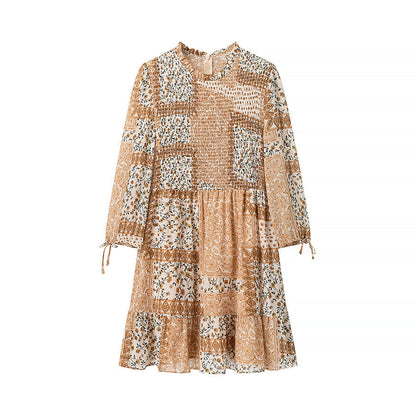 Damen Patchwork-Kleid Voluminöser Rock Eveloria