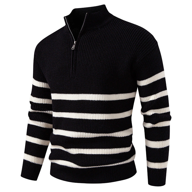 Herren Pullover Gestreift Modern Komfortabel Grau