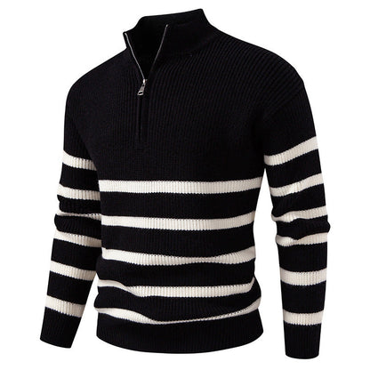 Herren Pullover Gestreift Modern Komfortabel Grau