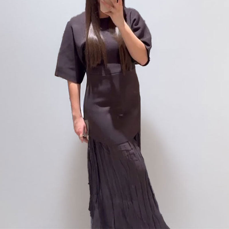 Damen Maxikleid Elegantes Falten-Design Moderner Schnitt