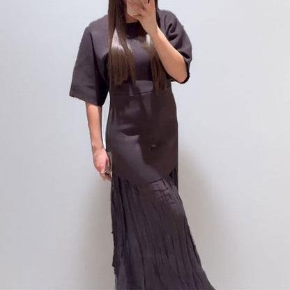 Damen Maxikleid Elegantes Falten-Design Moderner Schnitt