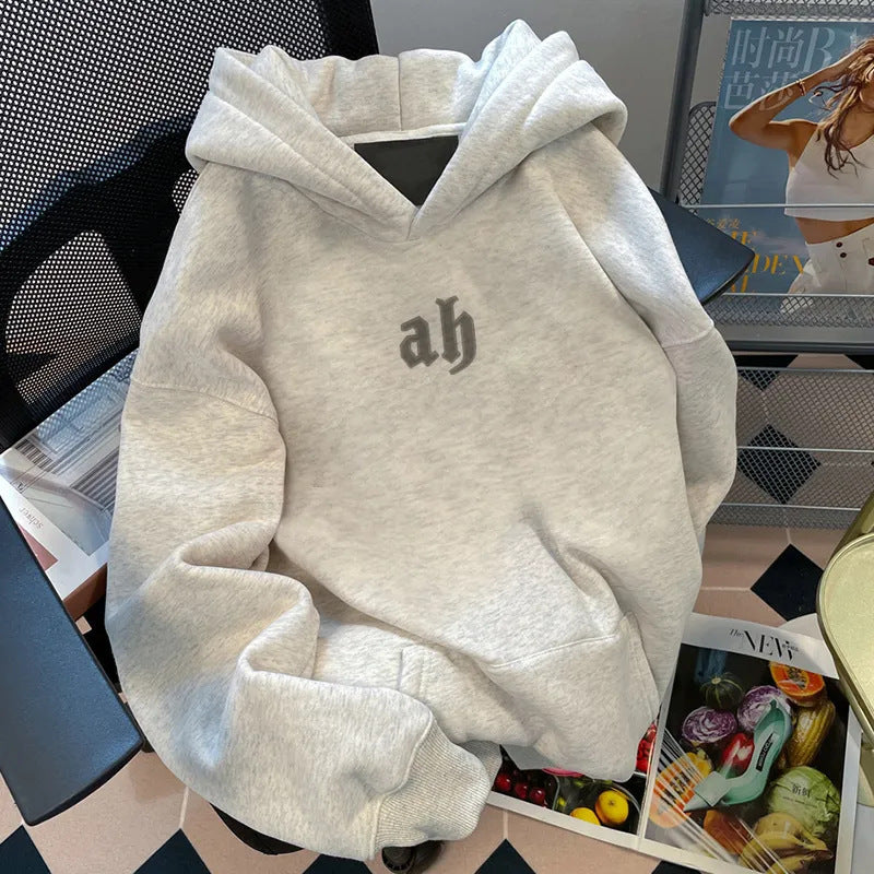 Damen Pullover mit Kapuze und Schriftzug Schwarz - Eveloria