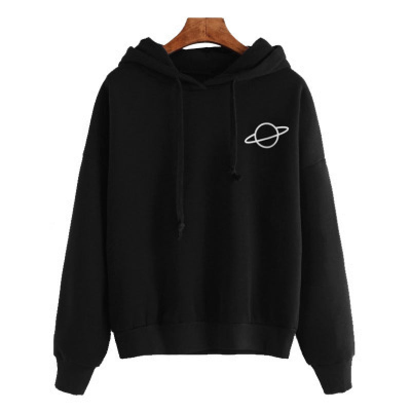 Damen Kapuzenpullover Kängurutasche Planeten-Design Eveloria