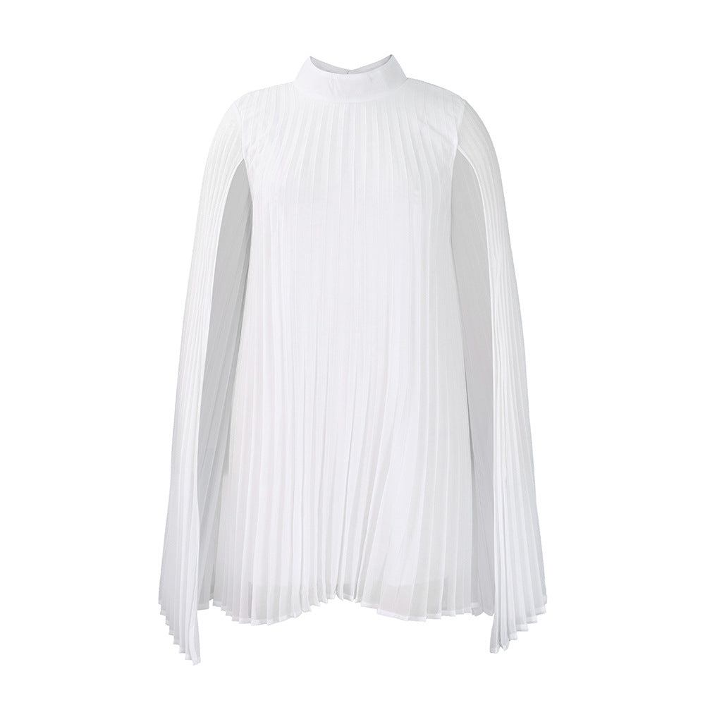 Damen Plisseekleid mit Kapuze und schwingendem Schnitt Eveloria