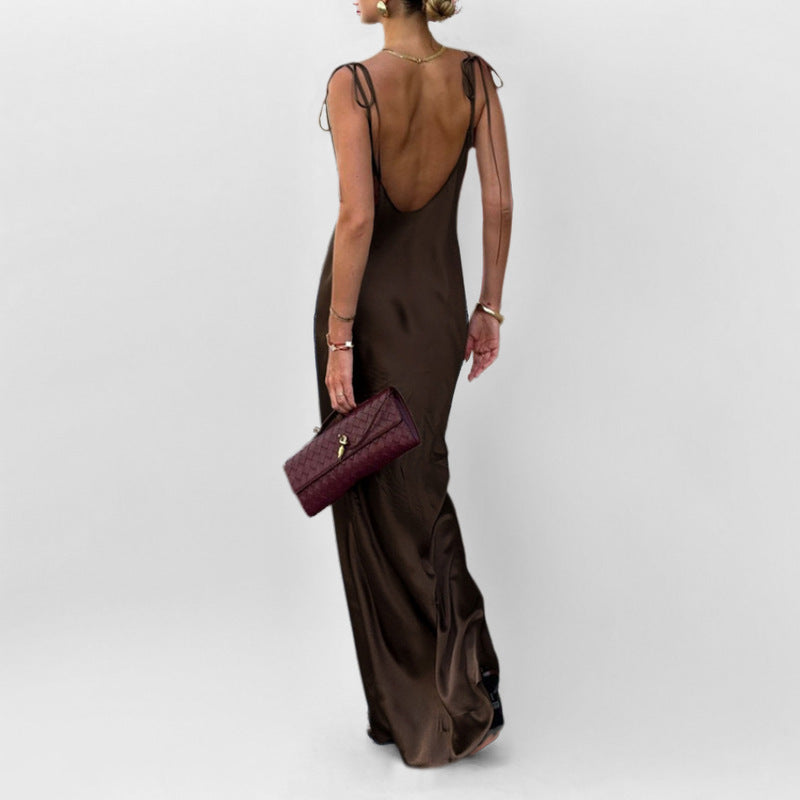 Damen Maxikleid Verstellbare Träger Eveloria