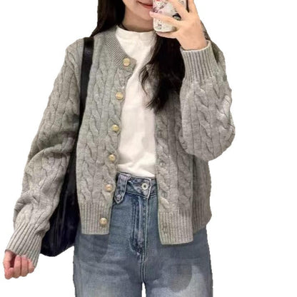Damen Strickjacke Zopfmuster Kuschelig Eveloria