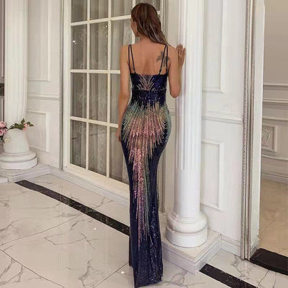Damen Paillettenkleid Schimmernd Figurbetont Eveloria