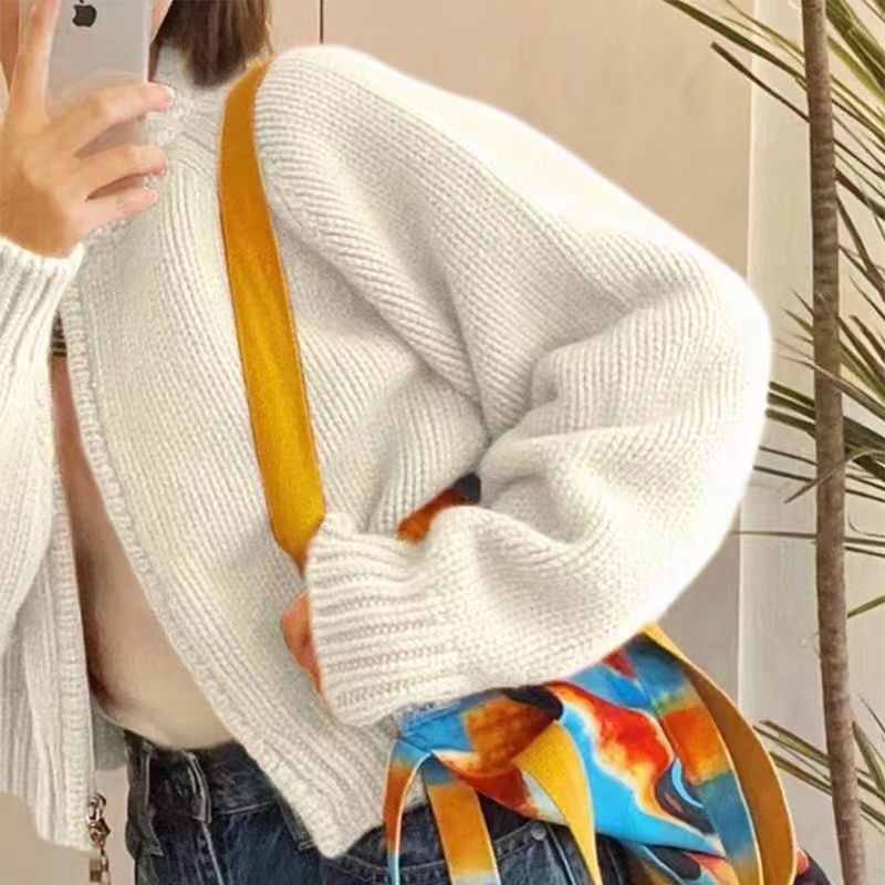 Damen Strickjacke Rundhalsausschnitt Kuschelig Eveloria