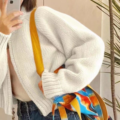 Damen Strickjacke Rundhalsausschnitt Kuschelig Eveloria